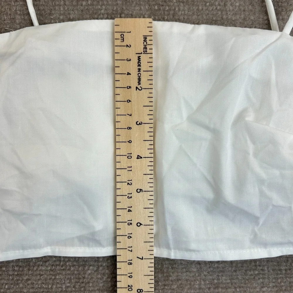 Commense Shirred Waist Split Thigh Skirt Set Womens XS White Stretch Relaxed Fit
